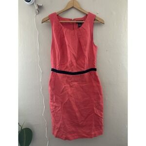 Valerie Bertinelli Womens 100% Linen Dress Size 6 Pink Office Workwear Pockets